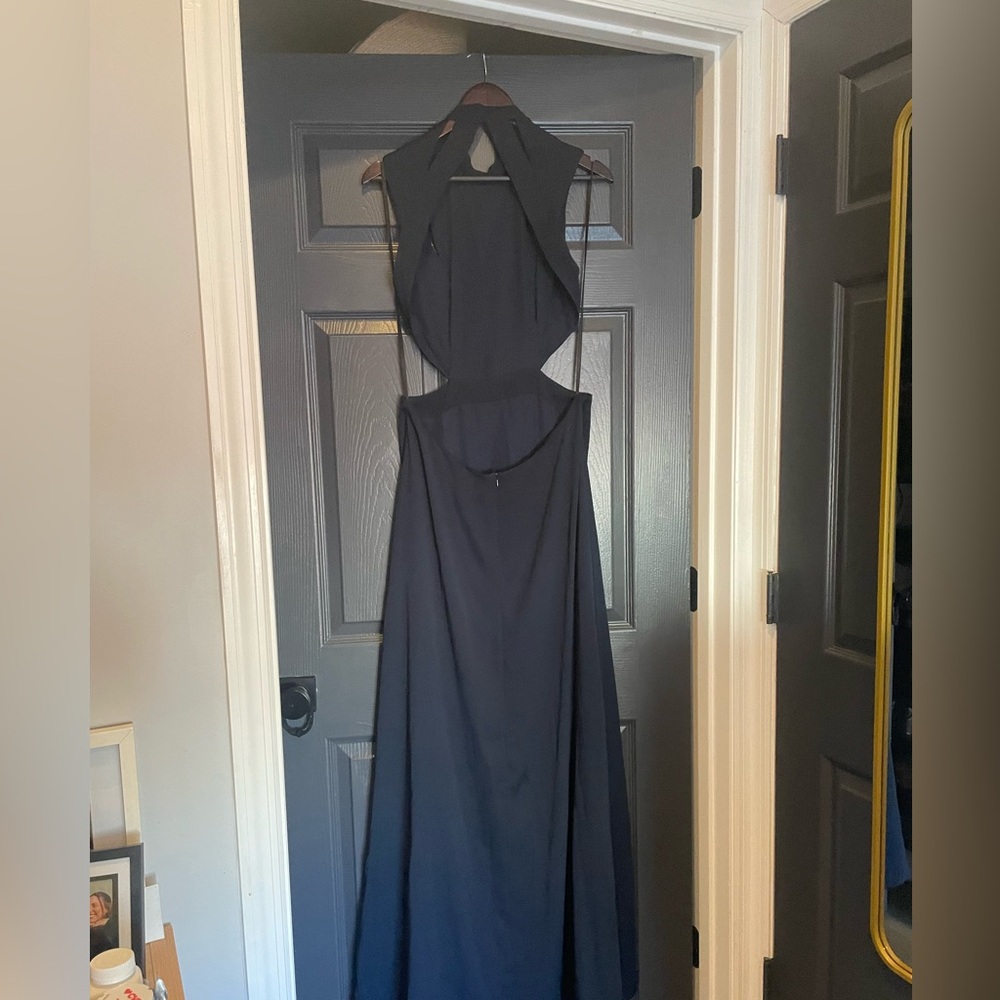 NWT H&M navy jumpsuit with open back size 12 - Picture 8 of 13